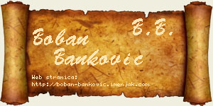 Boban Banković vizit kartica